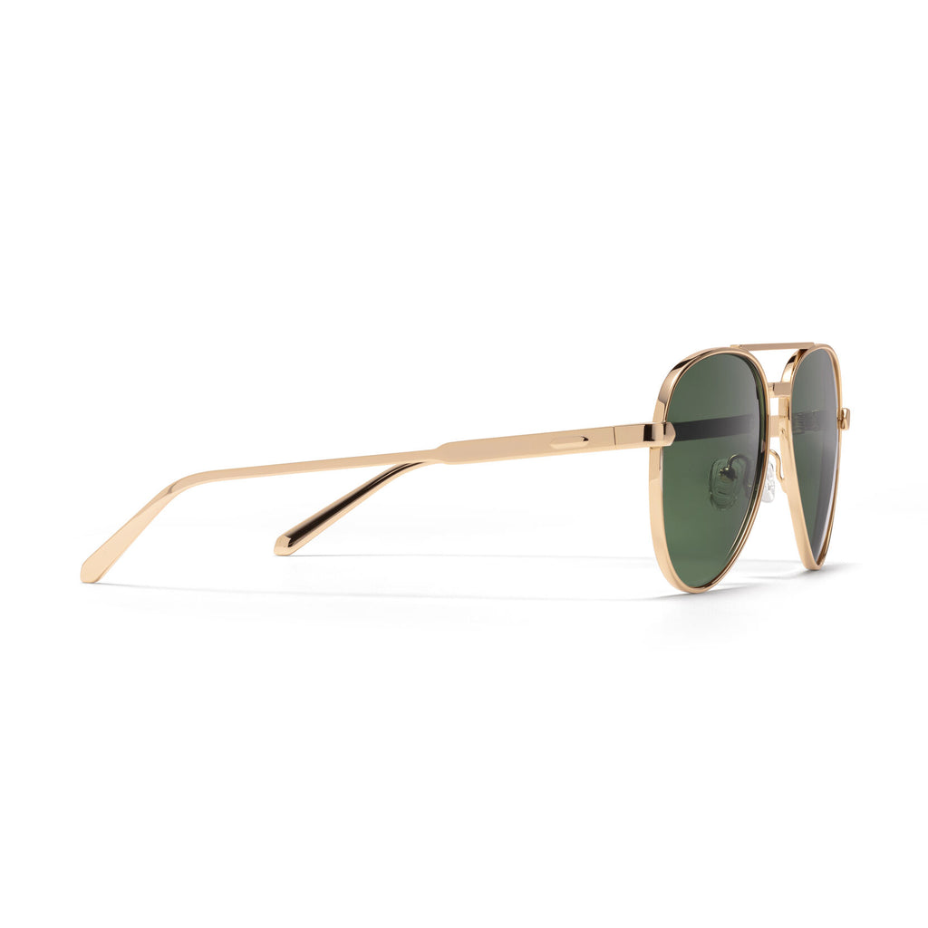 Miramar Aviator Sunglasses | Gold Frame + Green Lens | Polarized - image 5
