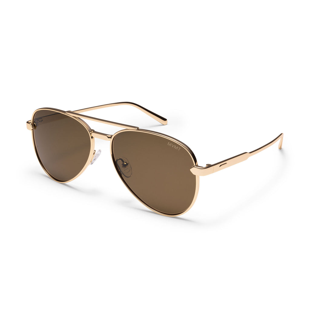 Miramar Aviator Sunglasses | Gold Frame + Brown Lens | Non-Polarized - image 2