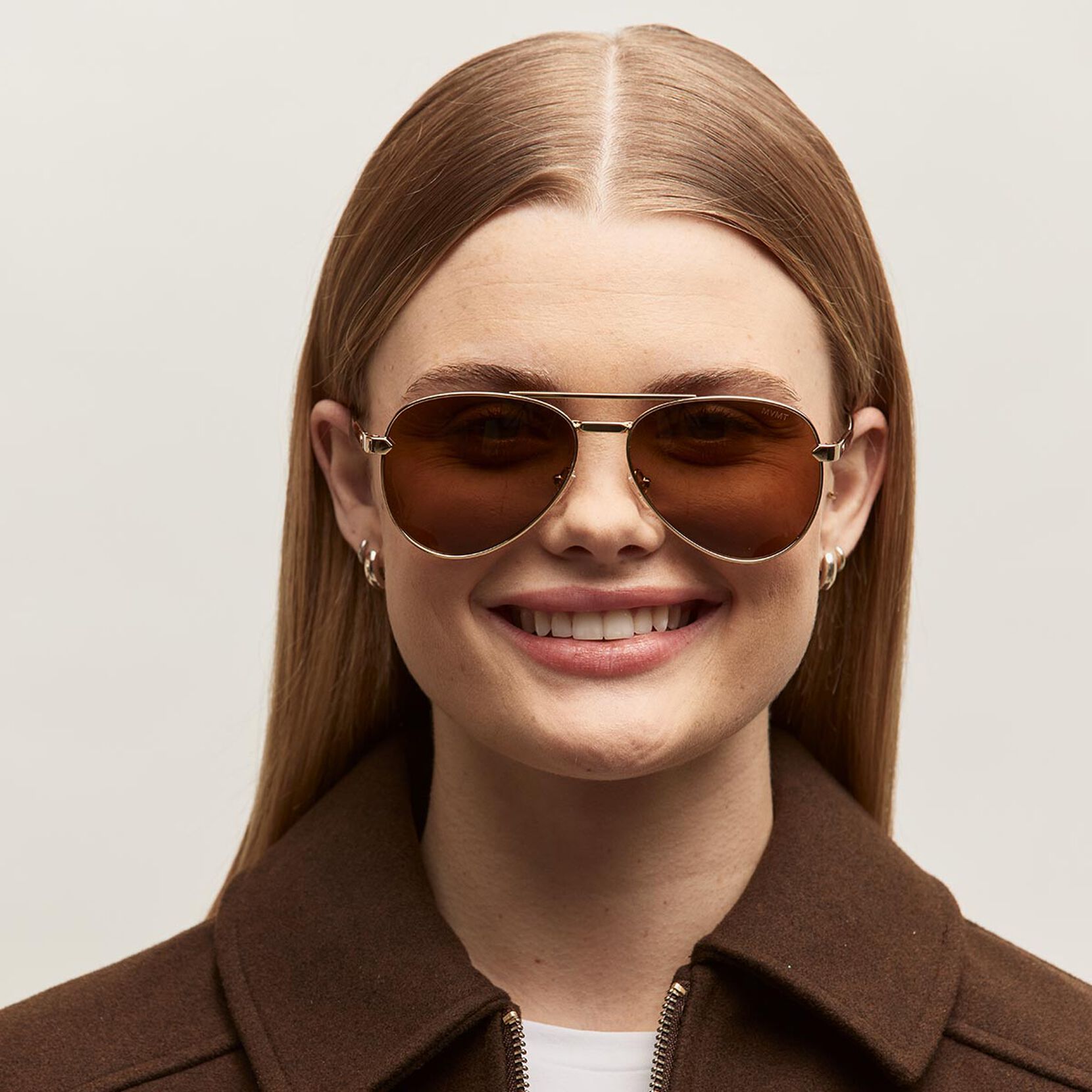 Miramar Aviator Sunglasses | Gold Frame + Brown Lens | Polarized - image 6