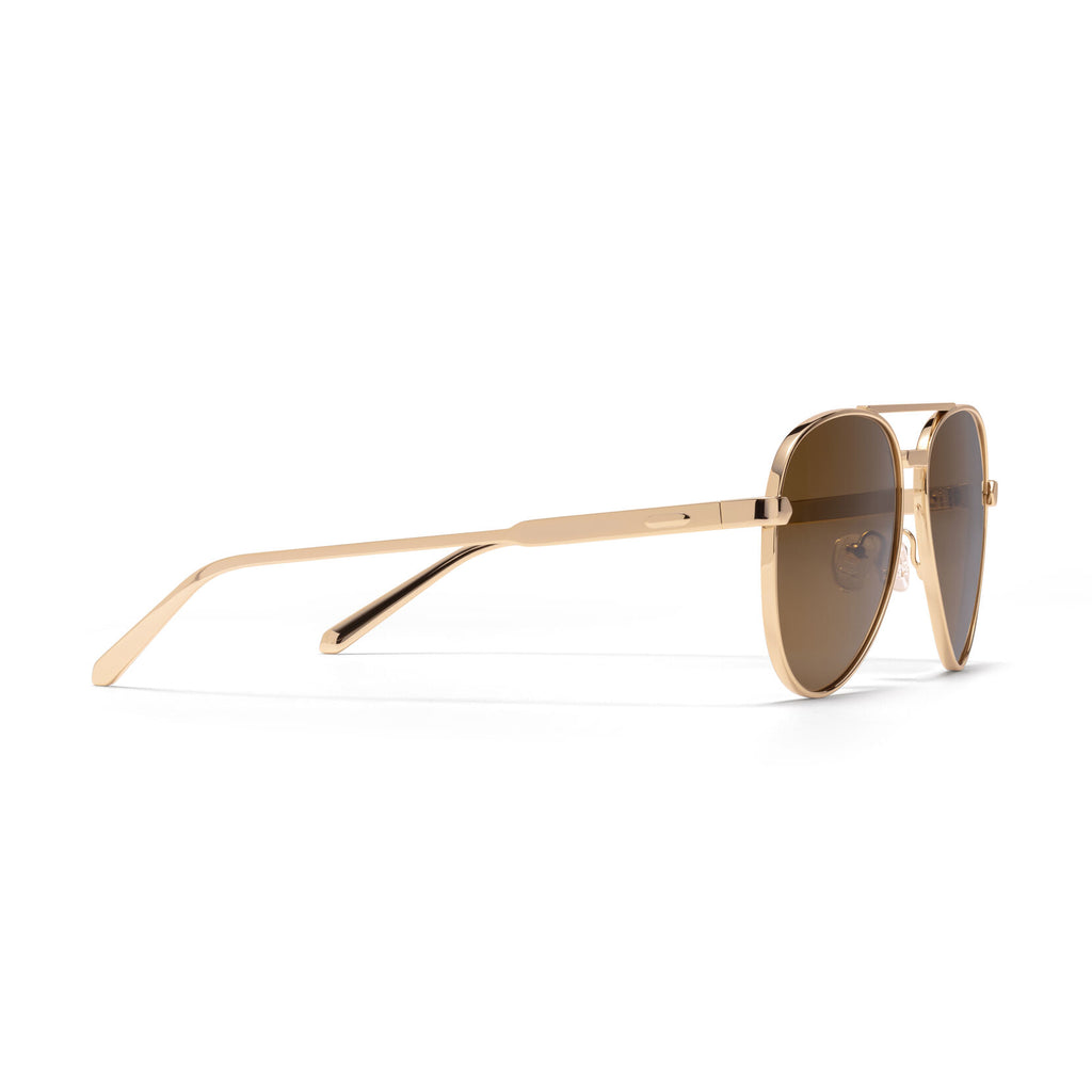Miramar Aviator Sunglasses | Gold Frame + Brown Lens | Polarized - image 5
