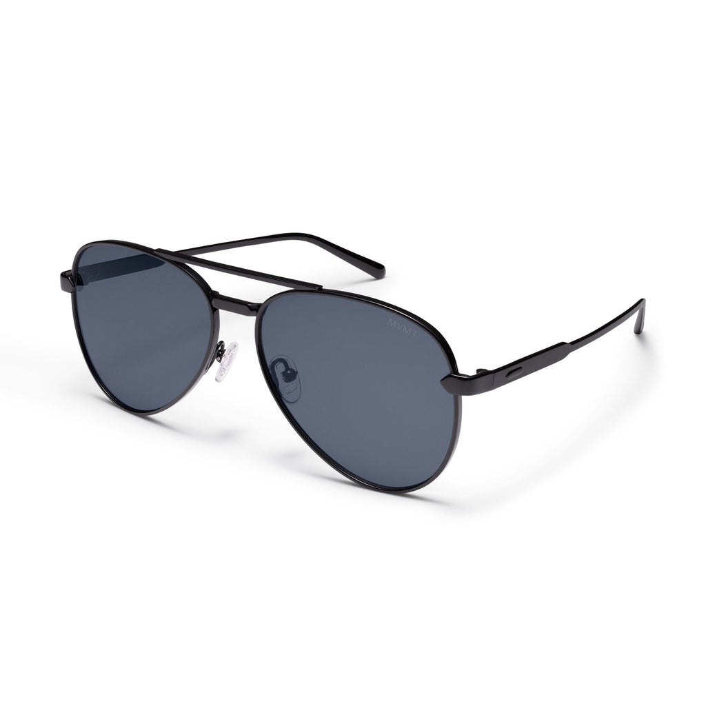 Miramar Aviator Sunglasses | Black Frame + Grey Lens | Non-Polarized - image 2