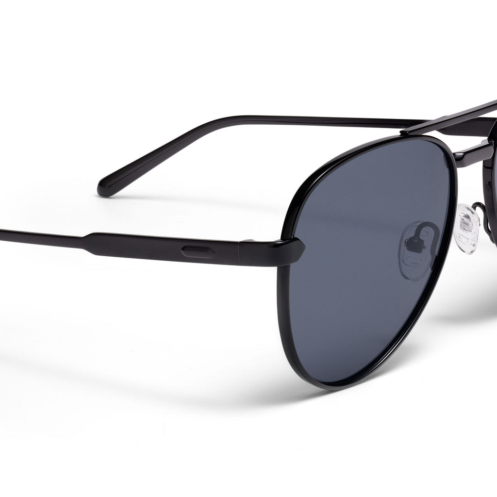 Miramar Aviator Sunglasses | Black Frame + Grey Lens | Non-Polarized - image 3