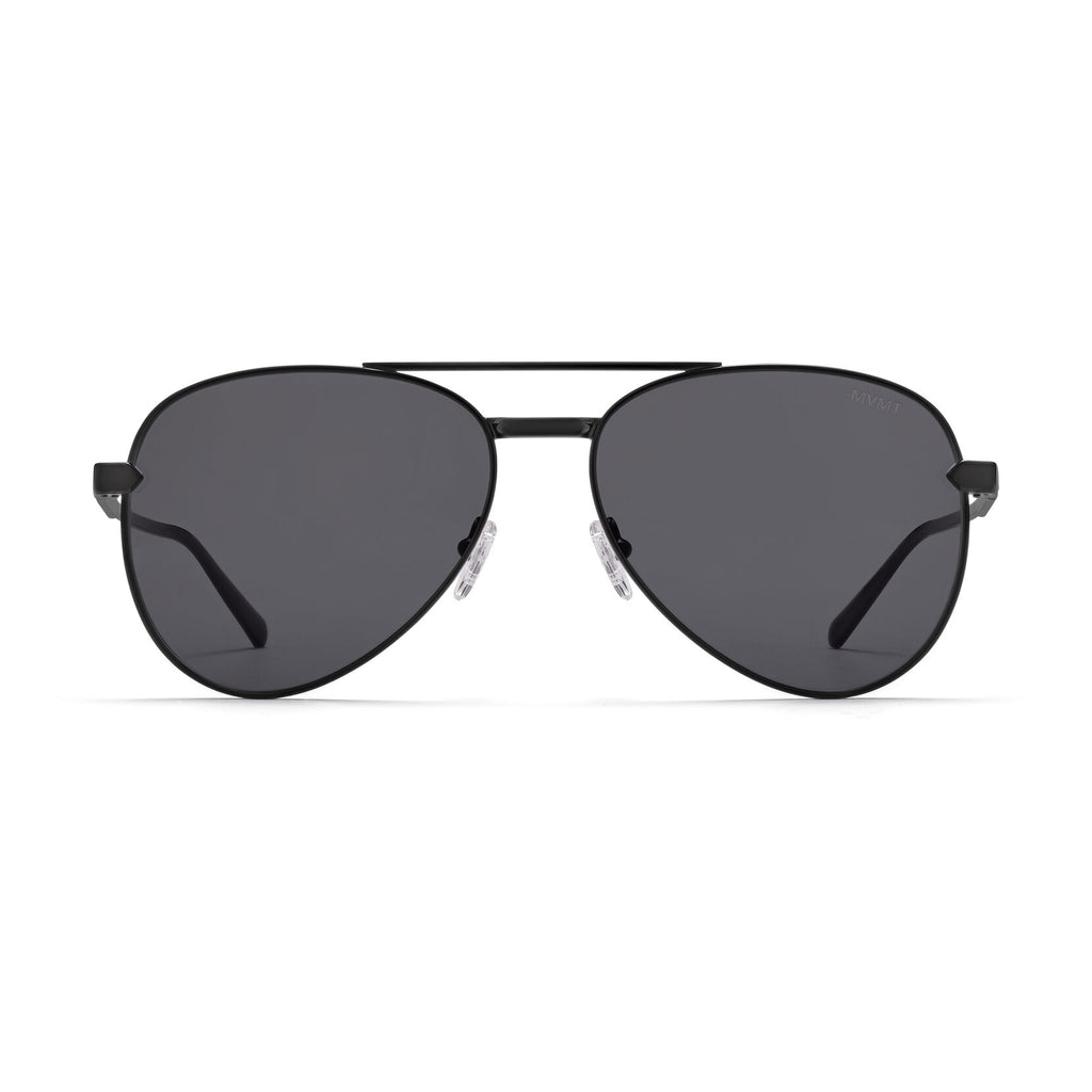 Miramar Aviator Sunglasses | Black Frame + Black Lens | Polarized - main image
