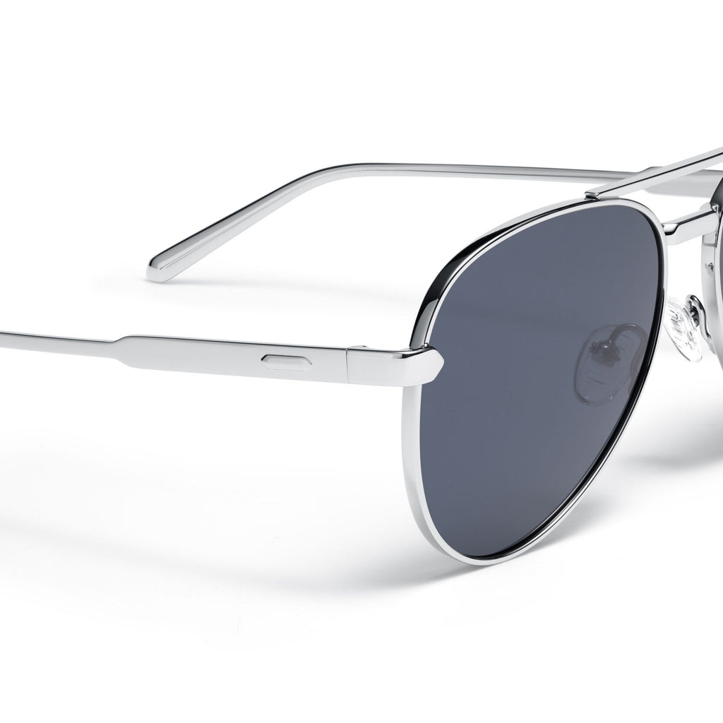 Miramar Aviator Sunglasses | Silver Frame + Blue Lens | Polarized - image 3