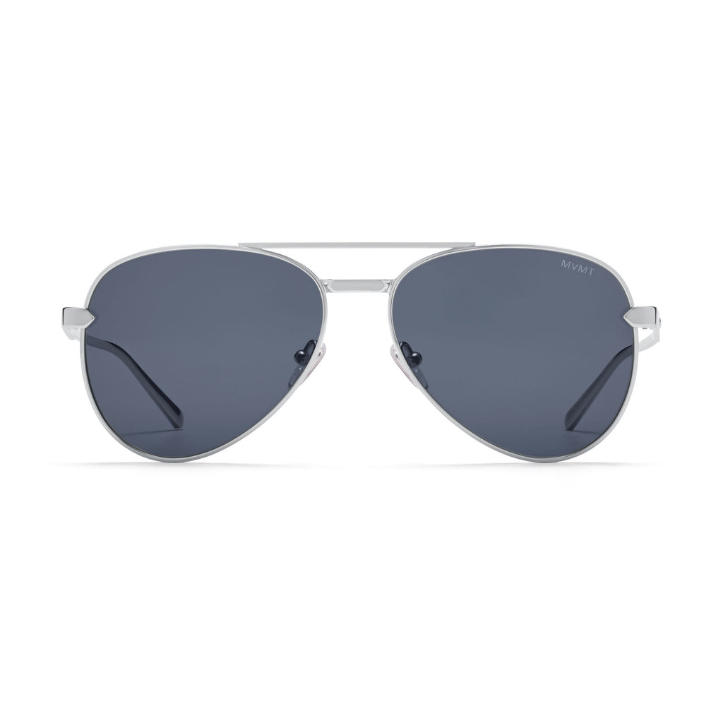 Miramar Aviator Sunglasses | Silver Frame + Blue Lens | Non-Polarized - main image