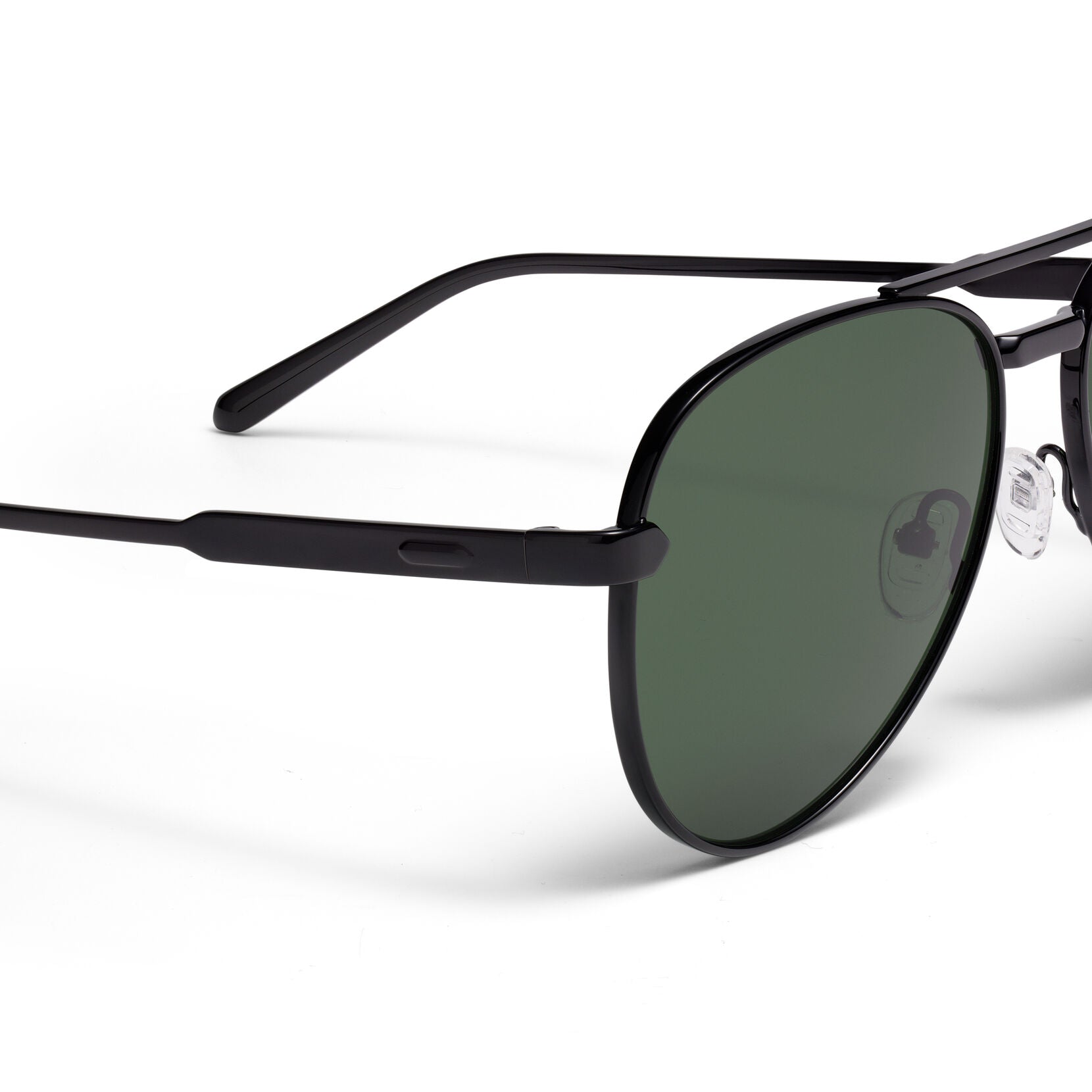 Miramar Aviator Sunglasses | Black Frame + Green Lens | Polarized - image 3