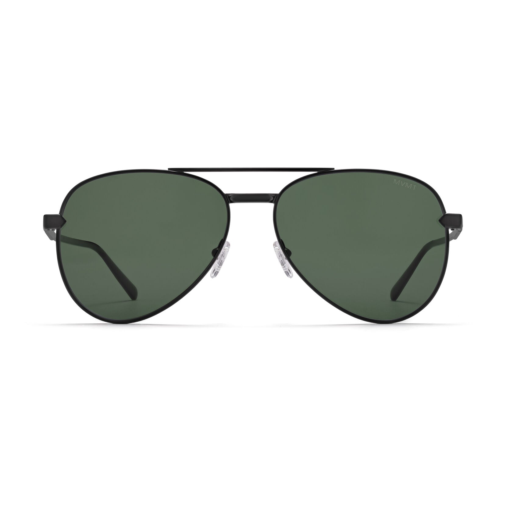 Miramar Aviator Sunglasses | Black Frame + Green Lens | Non-Polarized - main image