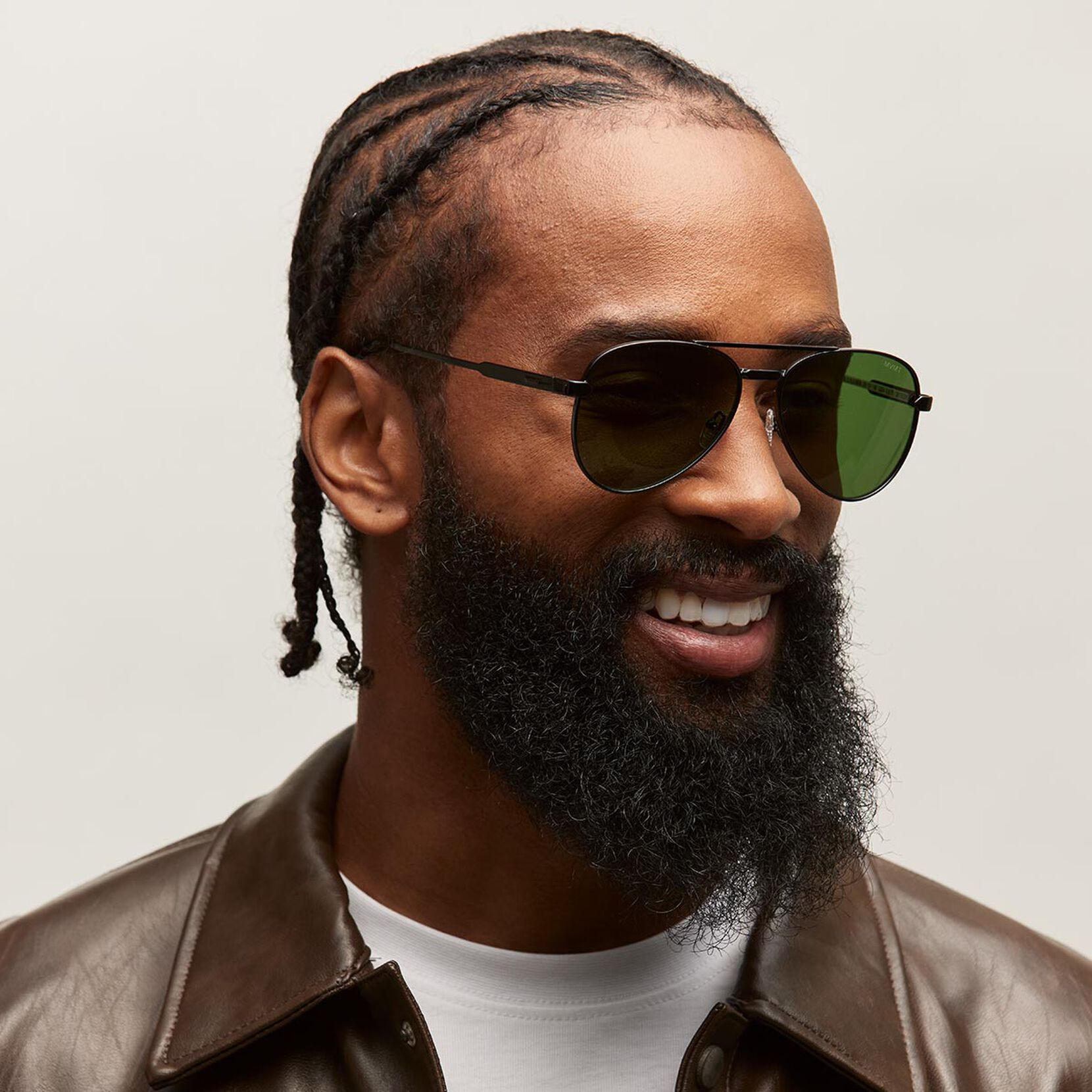Miramar Aviator Sunglasses | Black Frame + Green Lens | Polarized - image 4