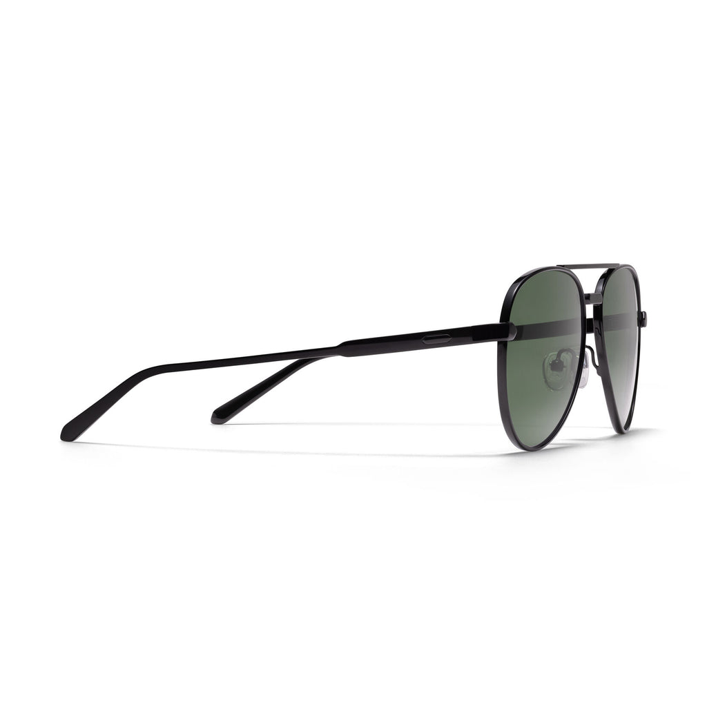 Miramar Aviator Sunglasses | Black Frame + Green Lens | Non-Polarized - image 5