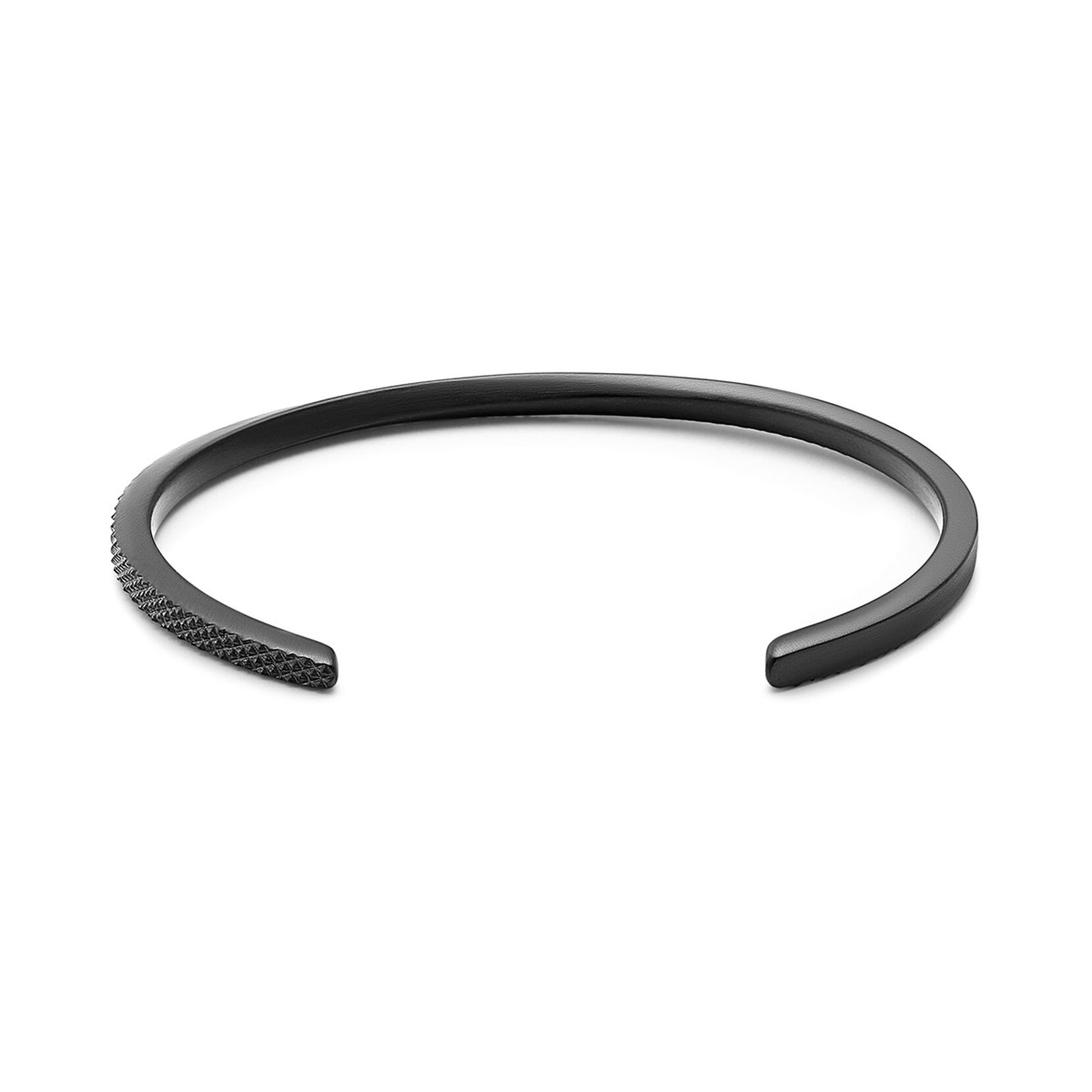Twist Knurling Cuff Men's Bracelet | Black - image 2