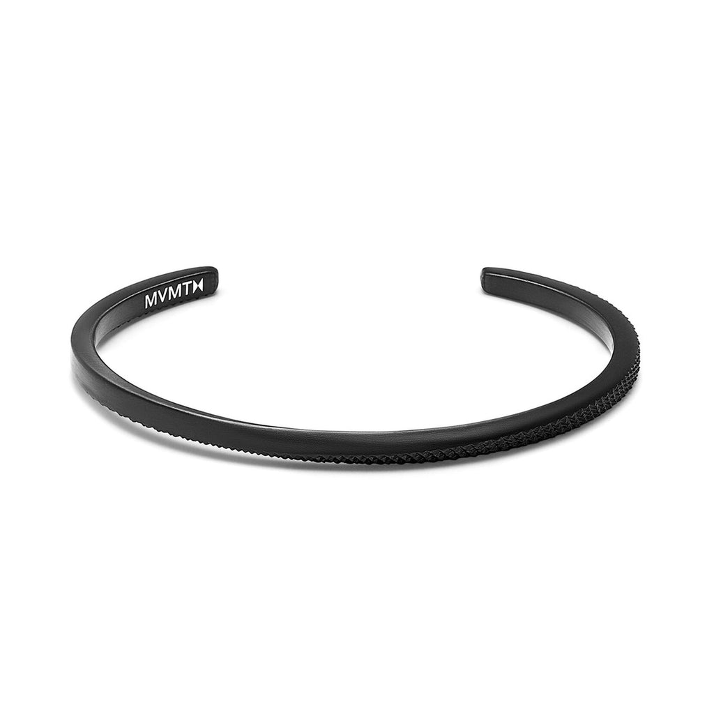 Twist Knurling Cuff Men's Bracelet | Black - main image