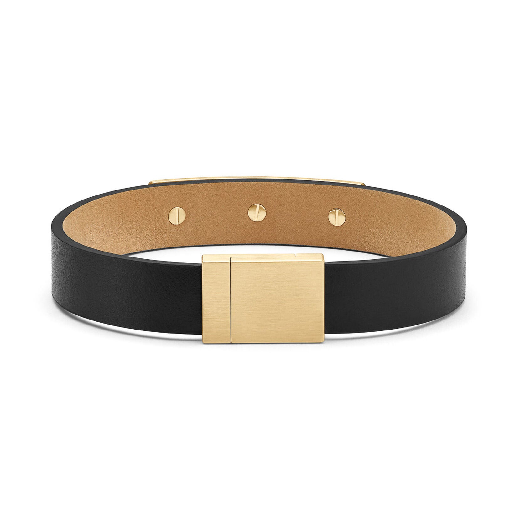 Leather ID Bracelet | Black + Gold - image 2