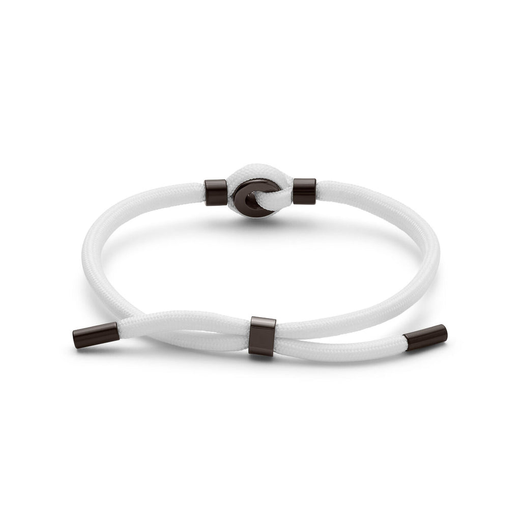Ceramic Upcycled Rope Bracelet | White + Black Ceramic - image 2