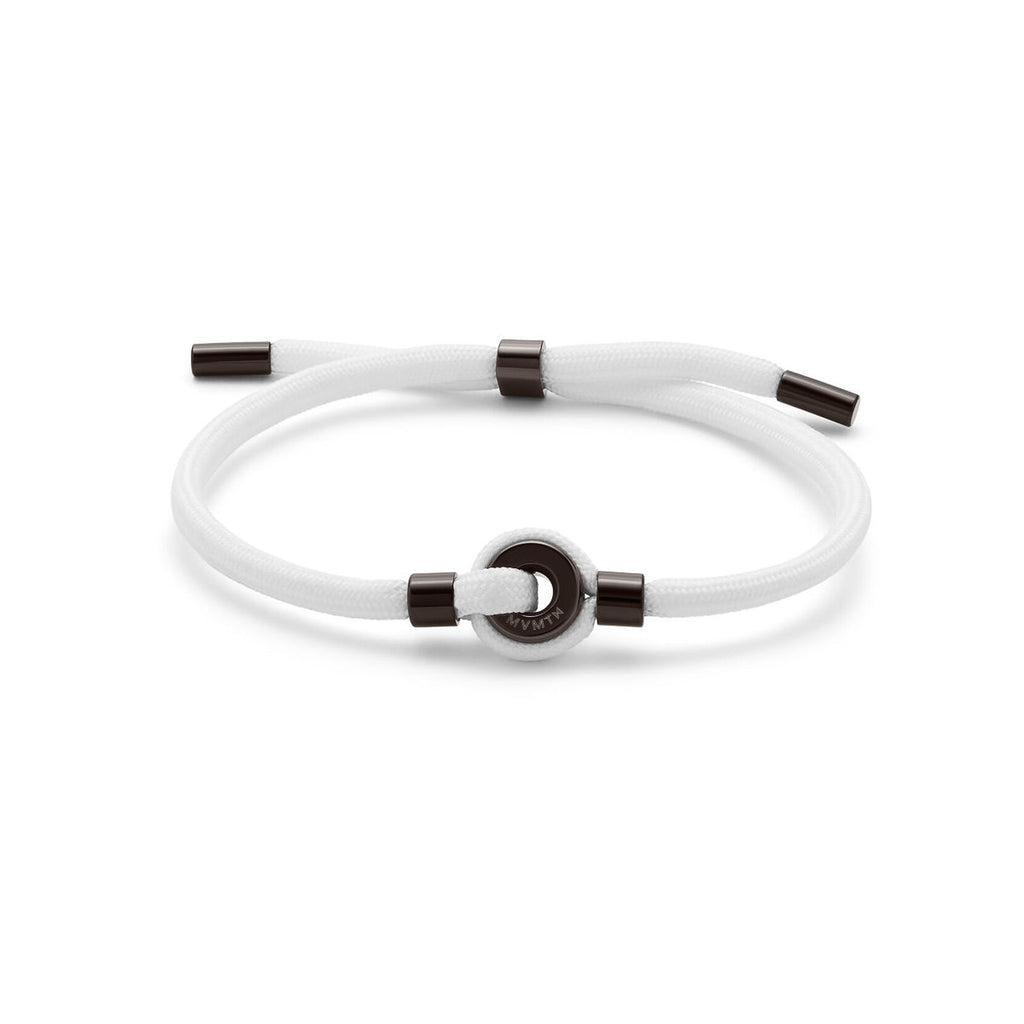 Ceramic Upcycled Rope Bracelet | White + Black Ceramic - main image