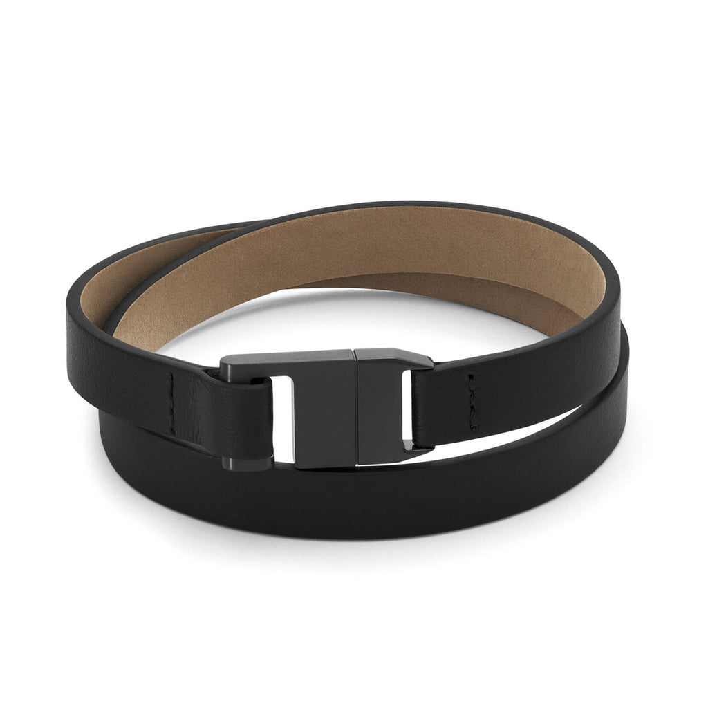 Leather Latch Bracelet | Black - main image