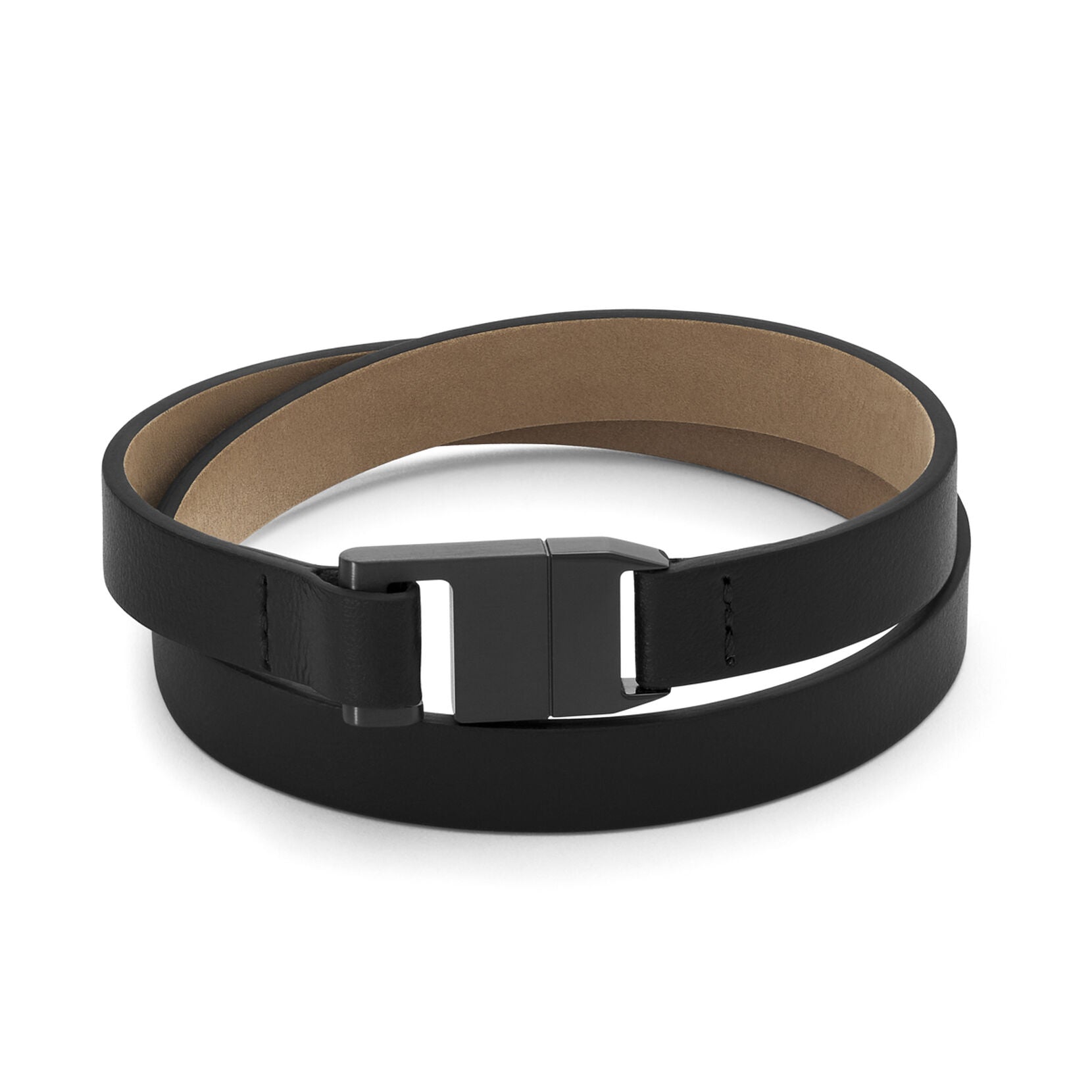 Leather Latch Bracelet | Black - main image