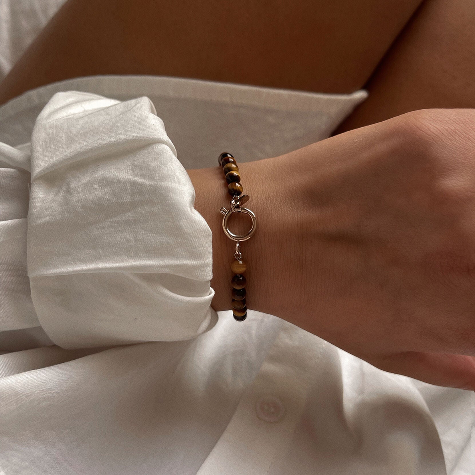 Oval Stone Bracelet | Tiger Eye - image 4