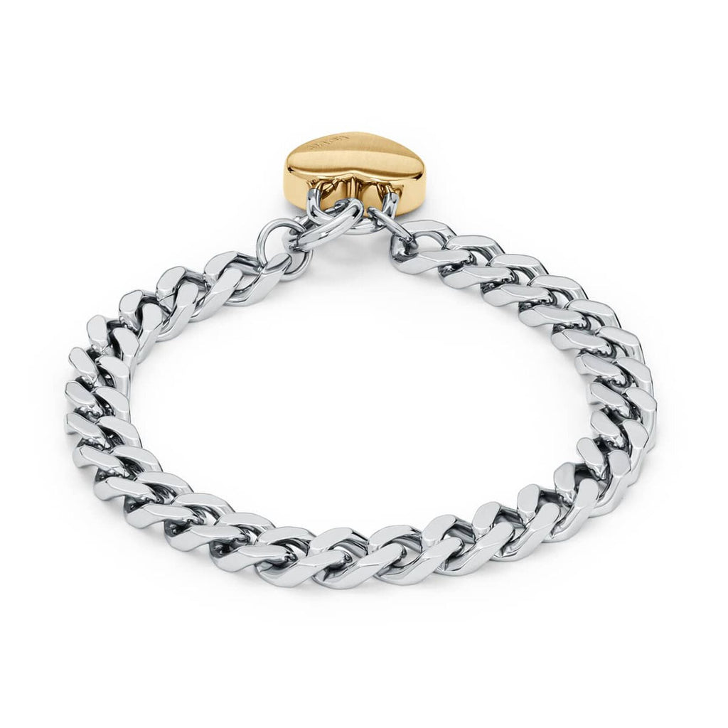 Chunky Heartlock Chain Women's Bracelet | Silver + Gold - image 2