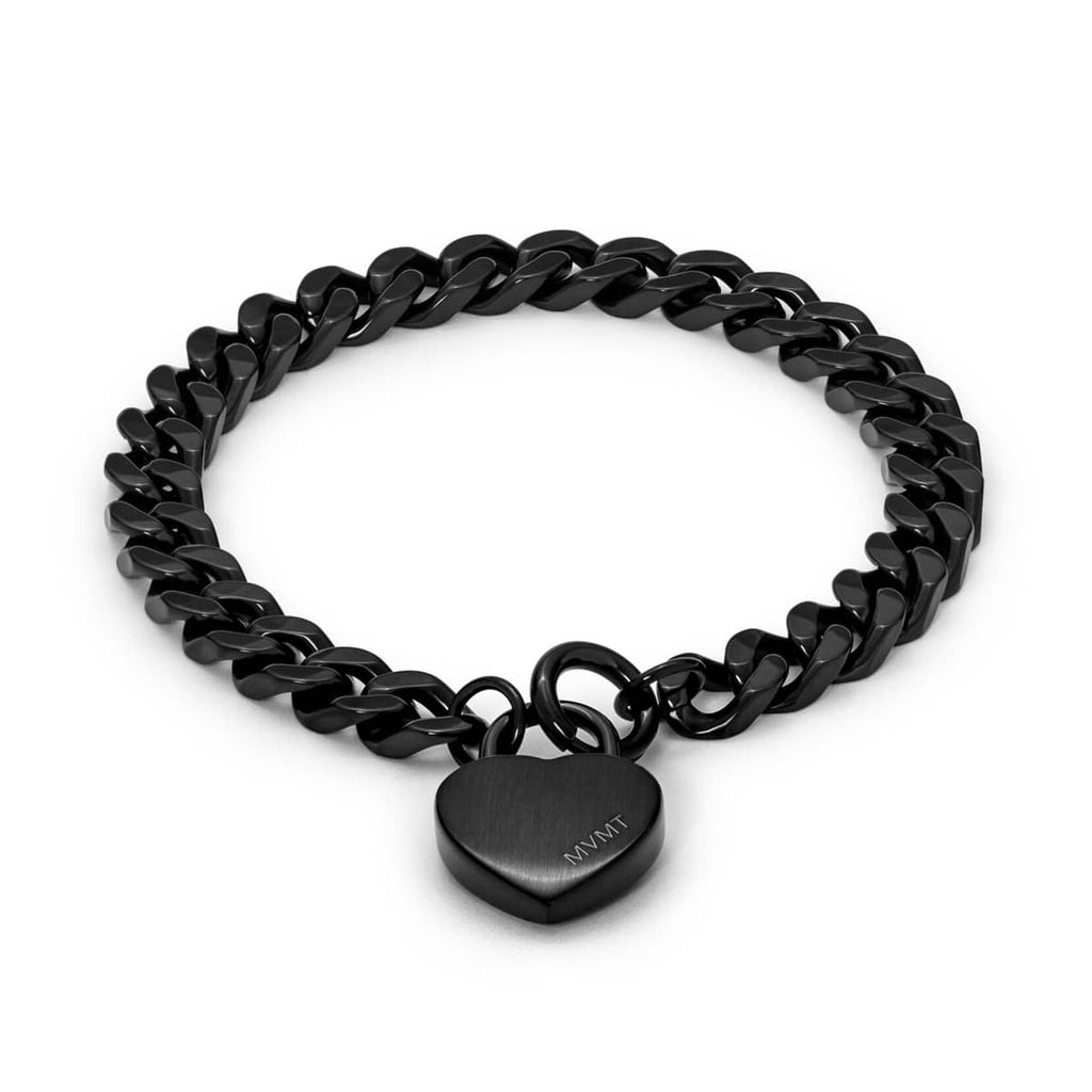Chunky Heartlock Chain Bracelet | Black - main image