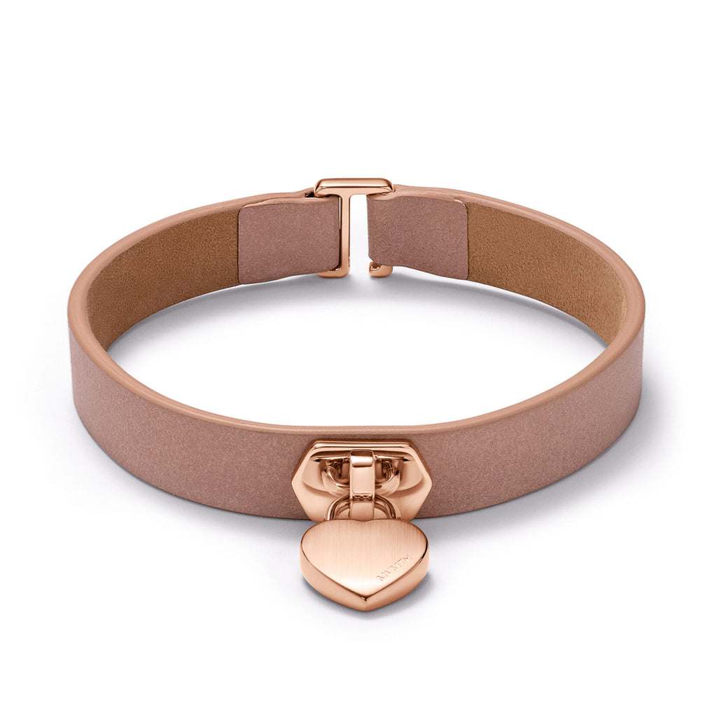 Leather Heartlock Bracelet | Rose Gold - main image