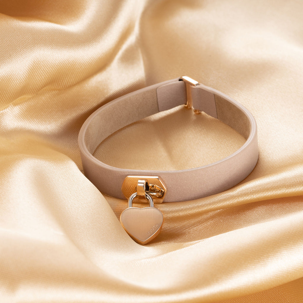Leather Heartlock Bracelet | Rose Gold - image 3