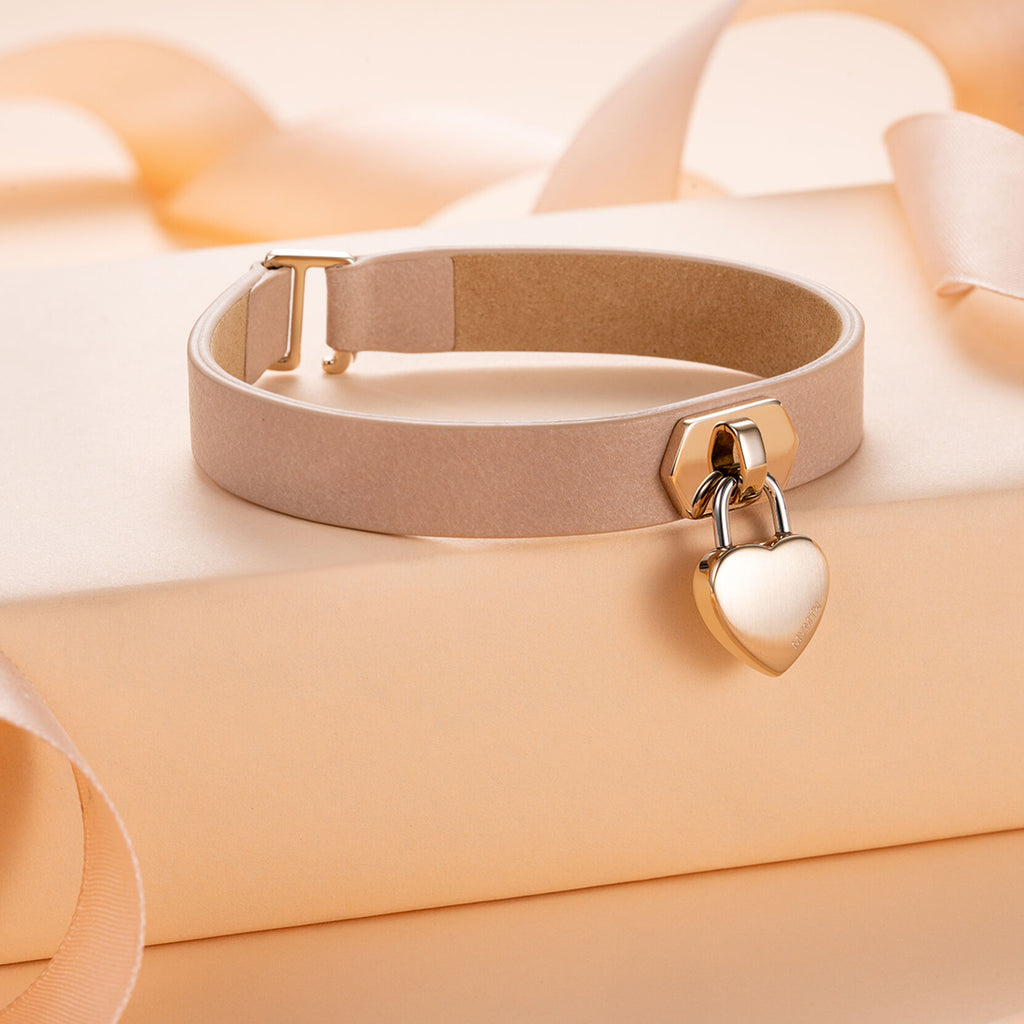 Leather Heartlock Bracelet | Rose Gold - image 4