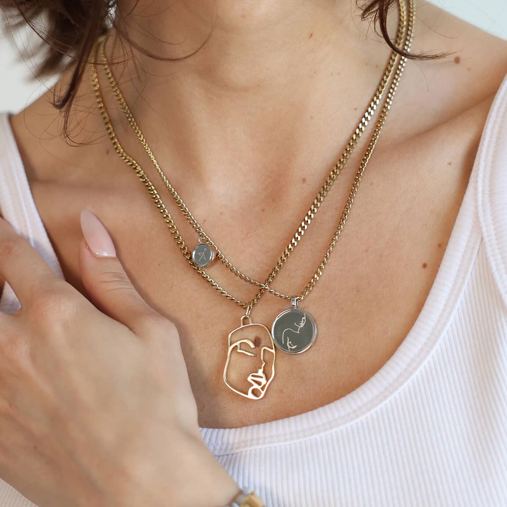 Sun & Moon Necklace | Gold + Silver - image 6