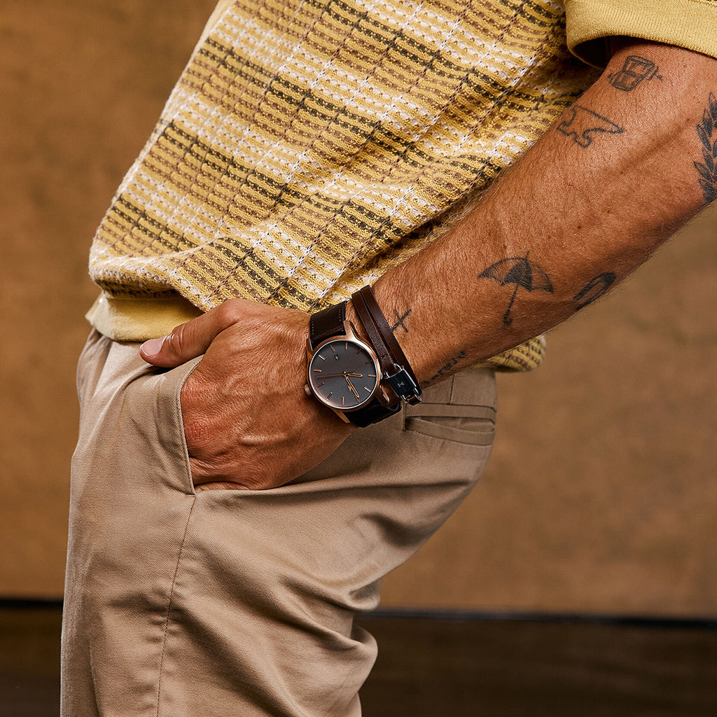 Padlock Bracelet | Brown + Gold - image 4