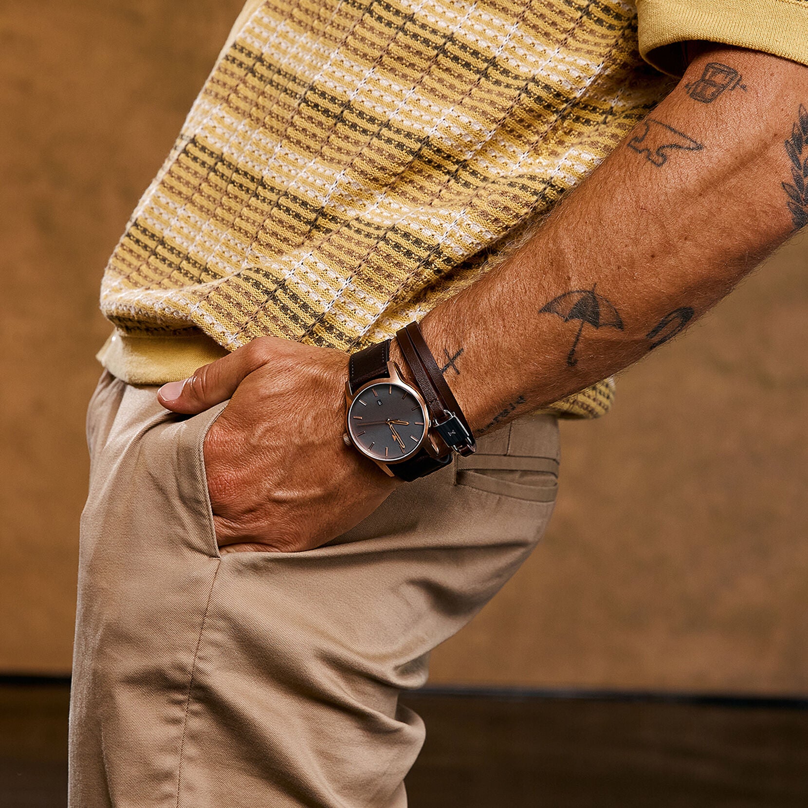 Padlock Bracelet | Brown + Gold - image 4