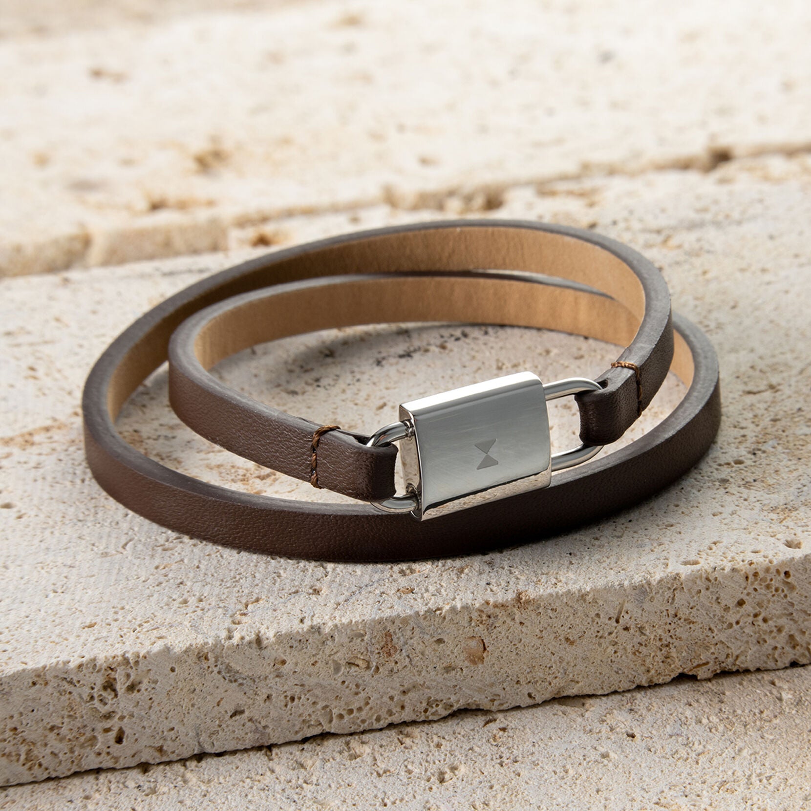 Padlock Bracelet | Brown + Gold - image 5