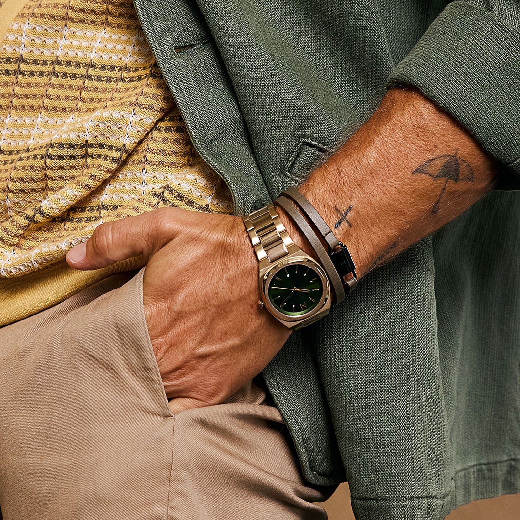 Padlock Bracelet | Olive + Grey - image 6