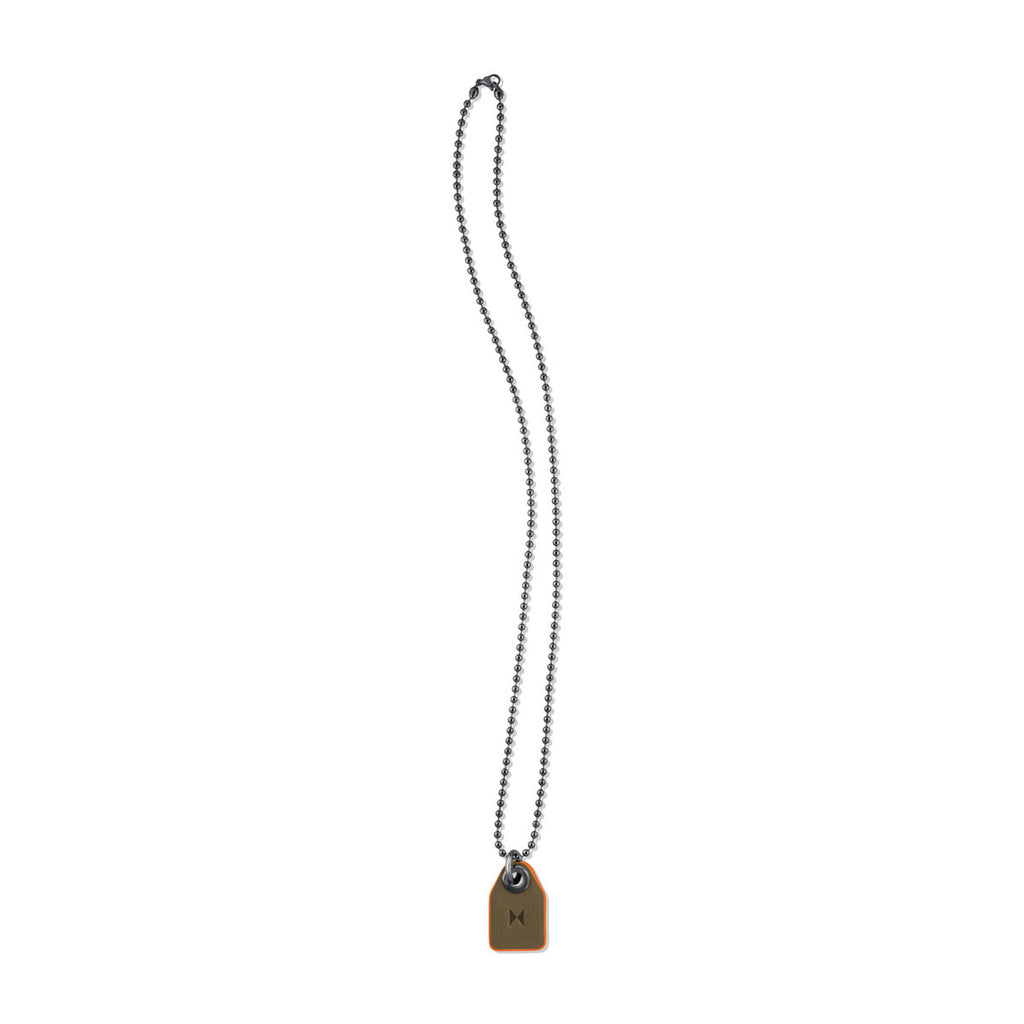 Tag Necklace | Gunmetal + Olive + Orange - main image