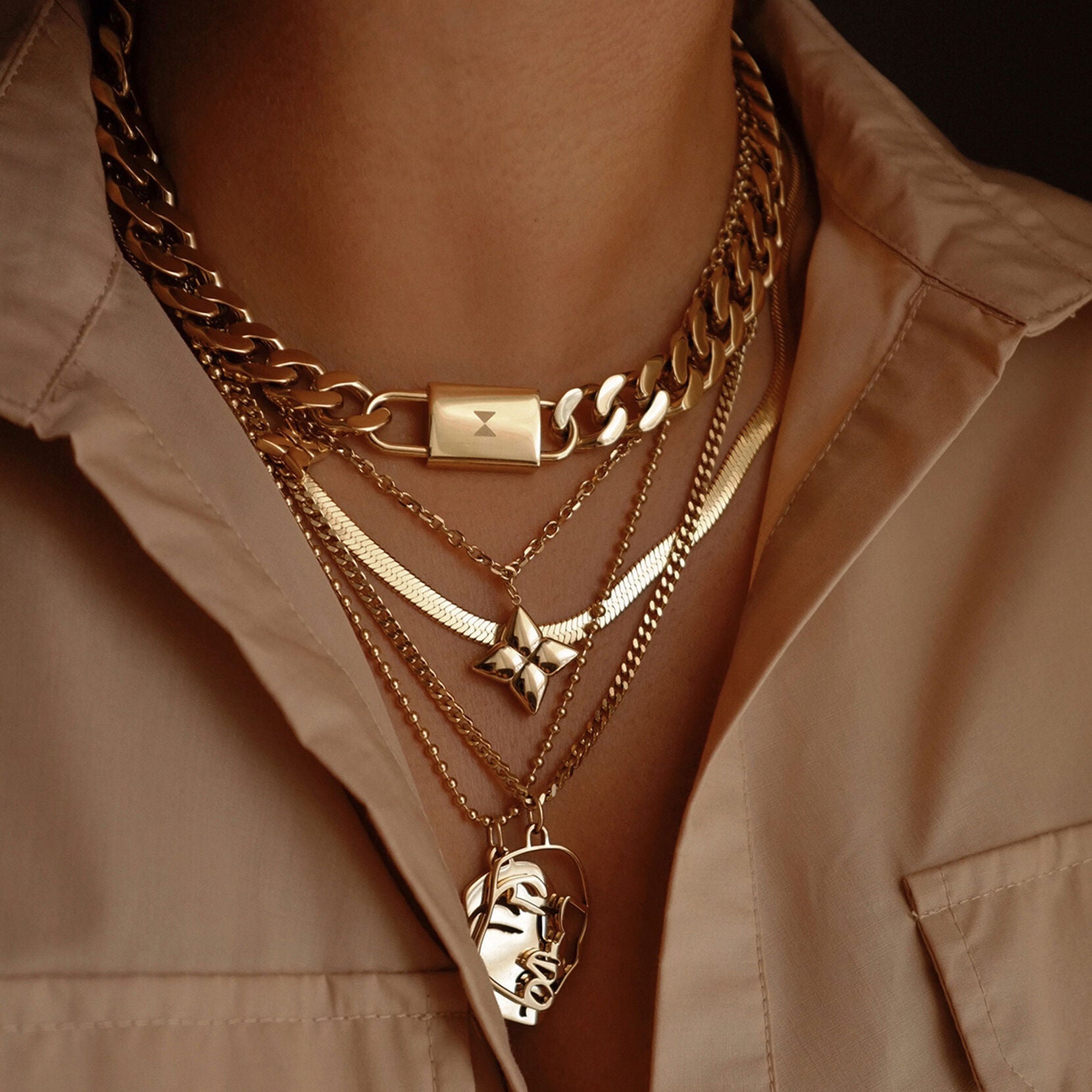 Chunky Padlock Necklace | Gold - image 4
