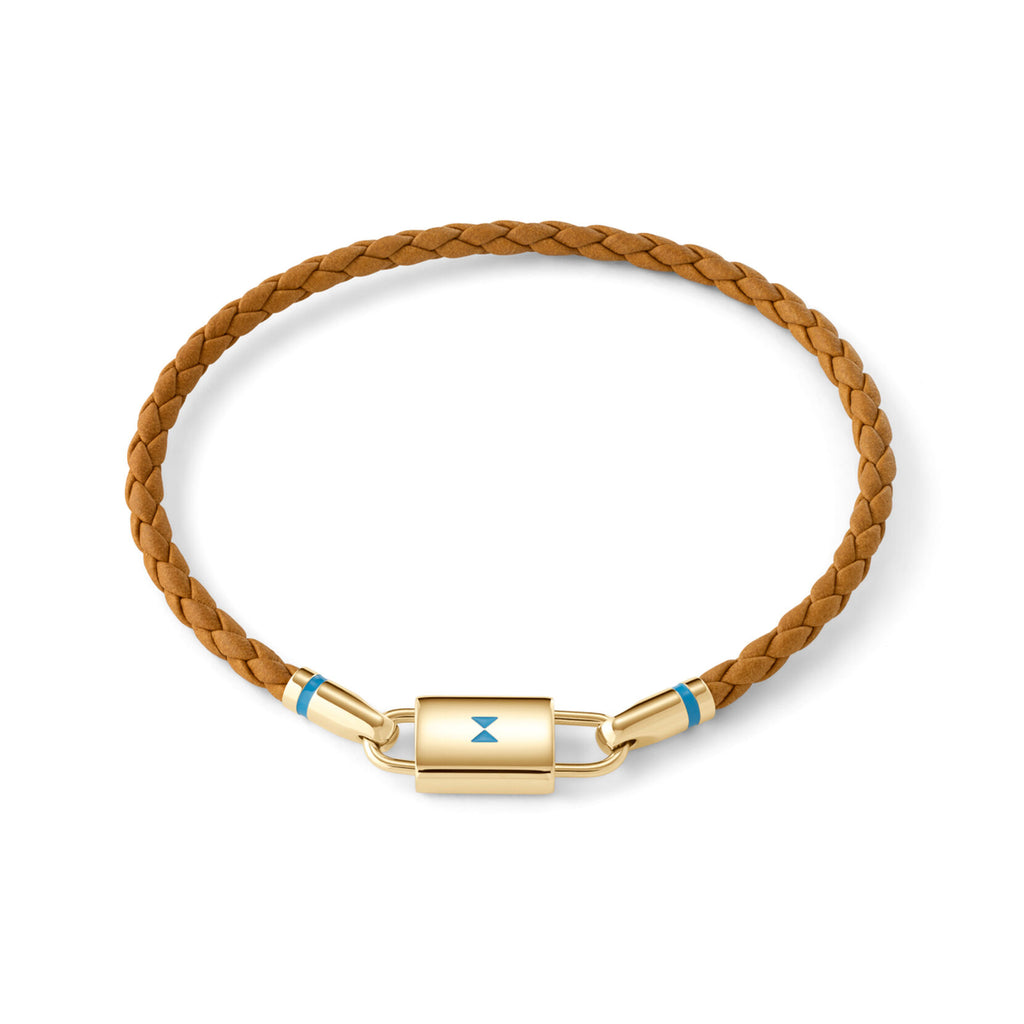 Braided Leather Bracelet | Brown/Gold - main image