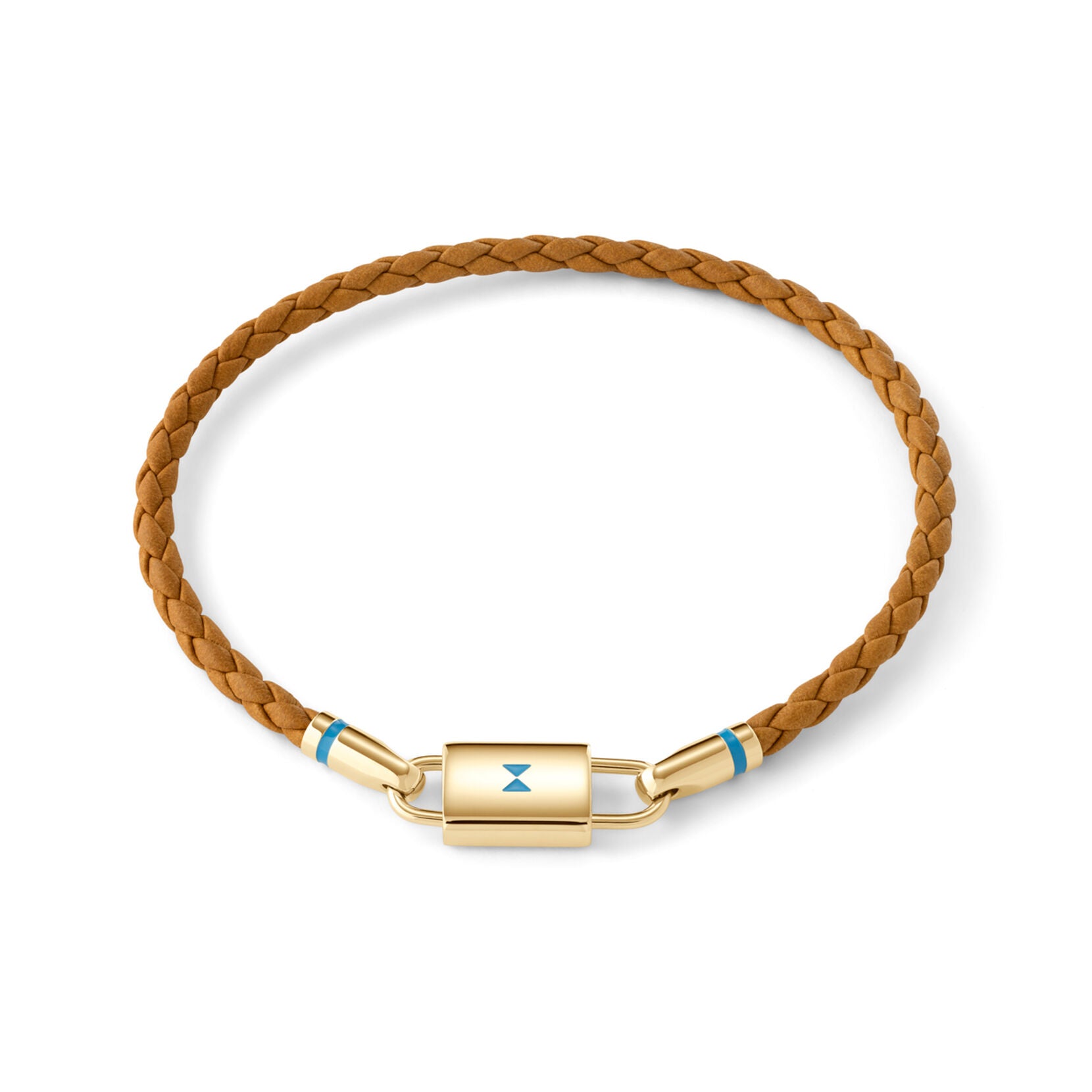 Braided Leather Bracelet | Brown/Gold - main image