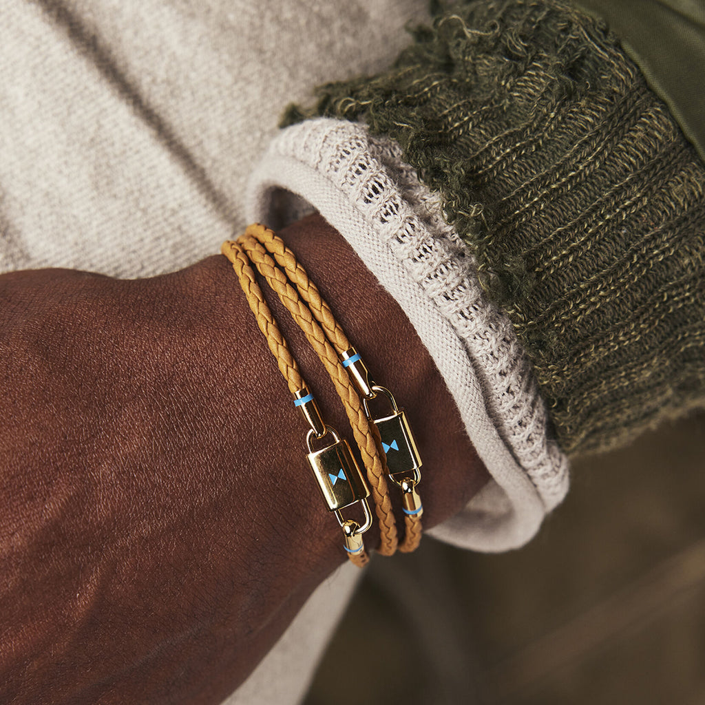 Braided Leather Bracelet | Brown/Gold - image 4
