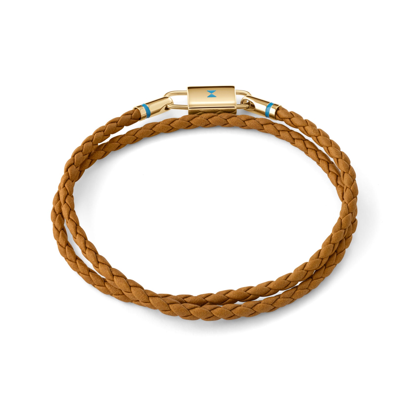 Double Braided Leather Bracelet | Brown/Gold - image 2