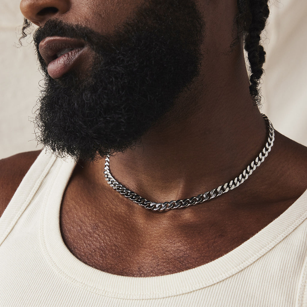 Curb Chain Necklace - 7MM | Silver - image 4