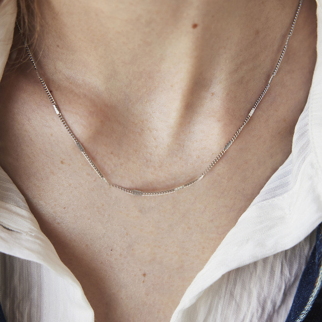 Stamped Chain Necklace | Silver - image 3