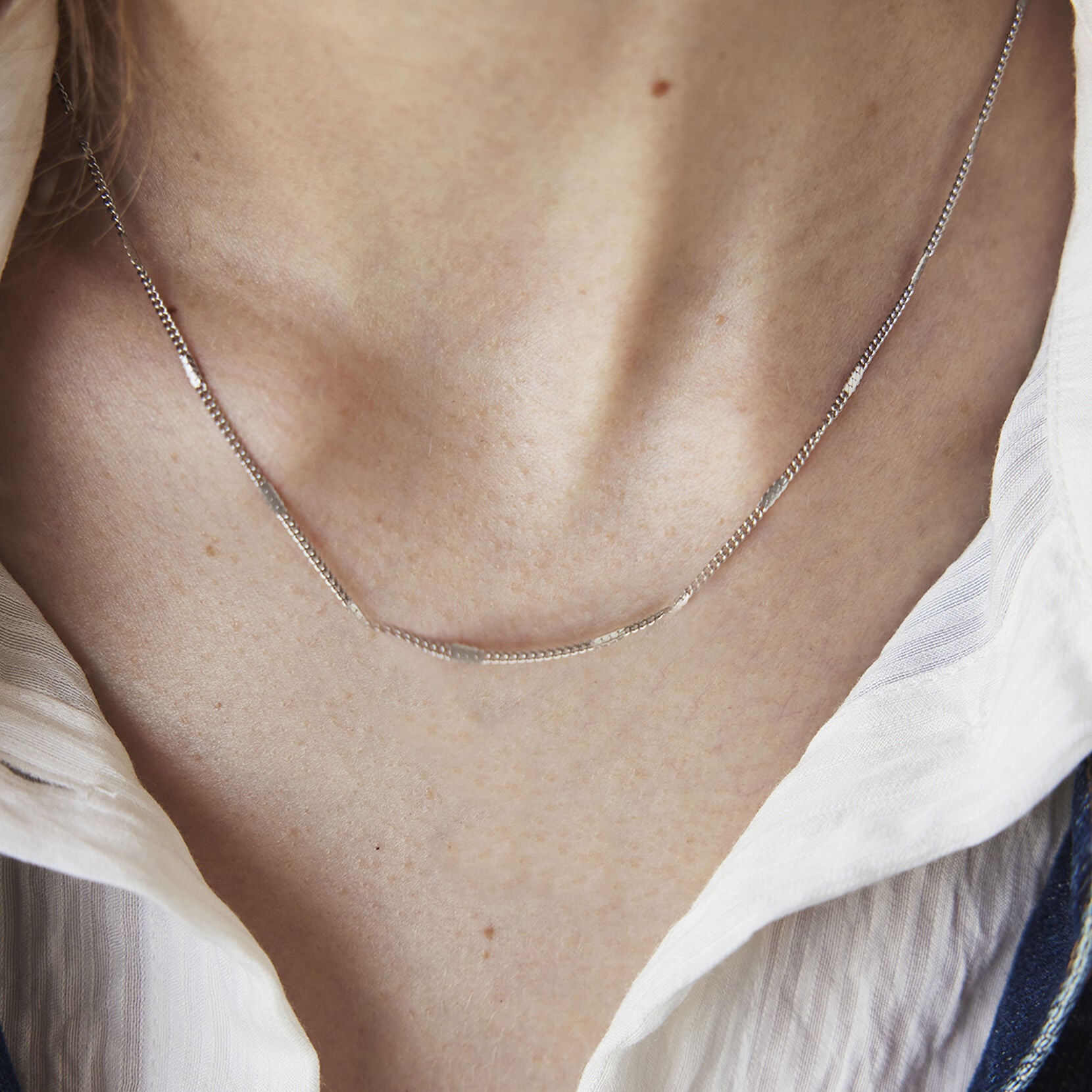 Stamped Chain Necklace | Silver - image 3