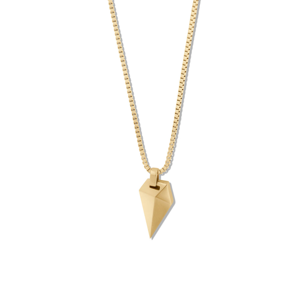 Sculpted Shark Tooth Pendant Necklace | Gold - main image