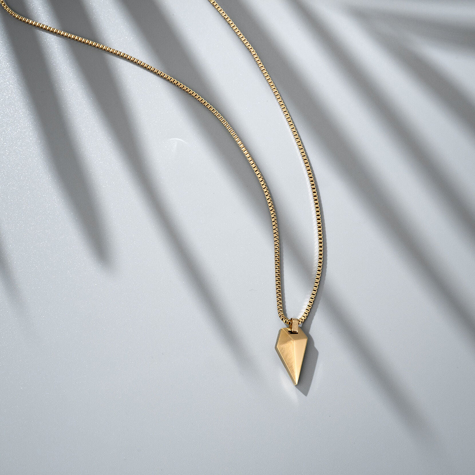 Sculpted Shark Tooth Pendant Necklace | Gold - image 3