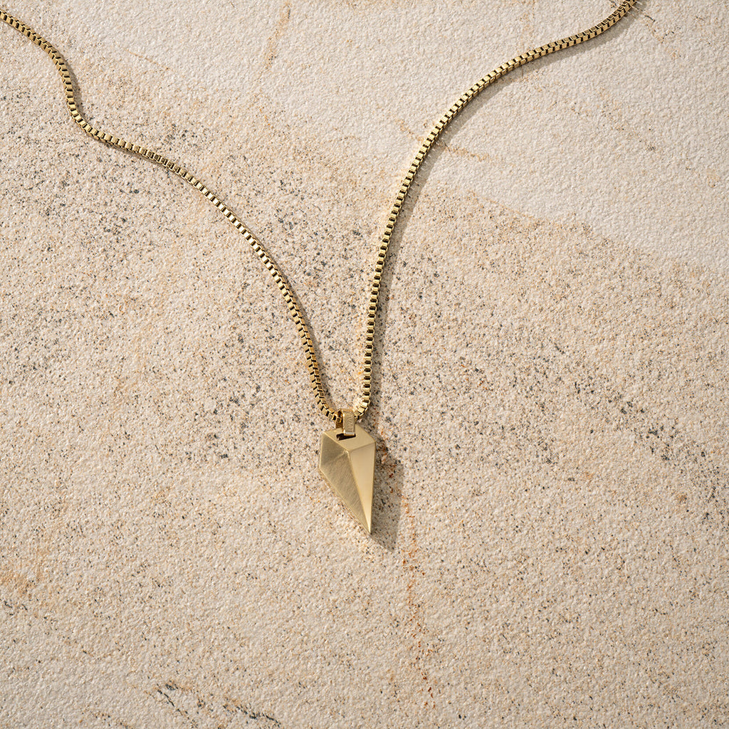 Sculpted Shark Tooth Pendant Necklace | Gold - image 4