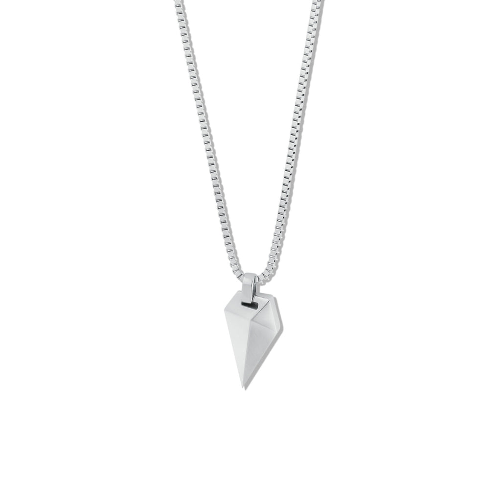 Sculpted Shark Tooth Pendant Necklace | Silver - main image