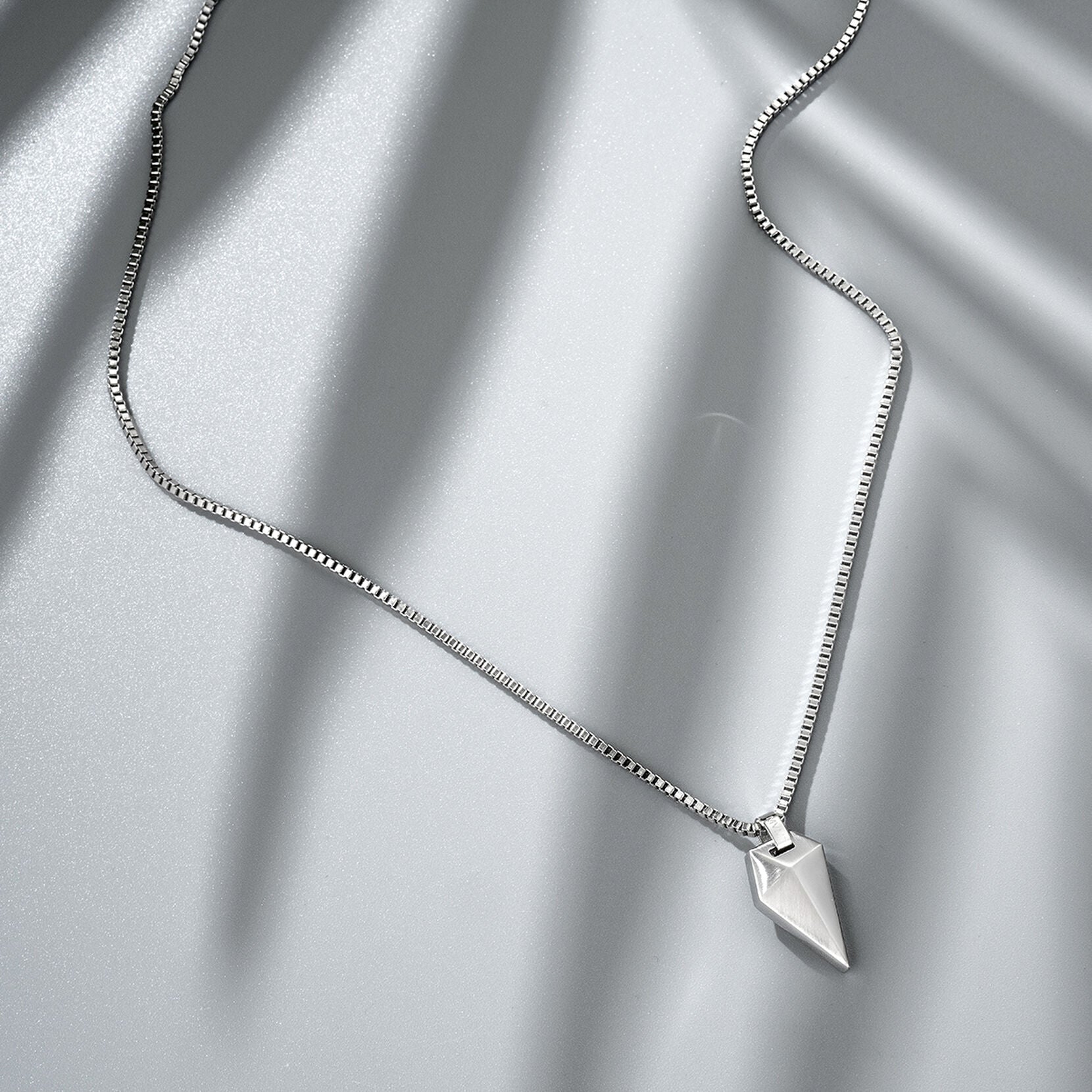 Sculpted Shark Tooth Pendant Necklace | Silver - image 3