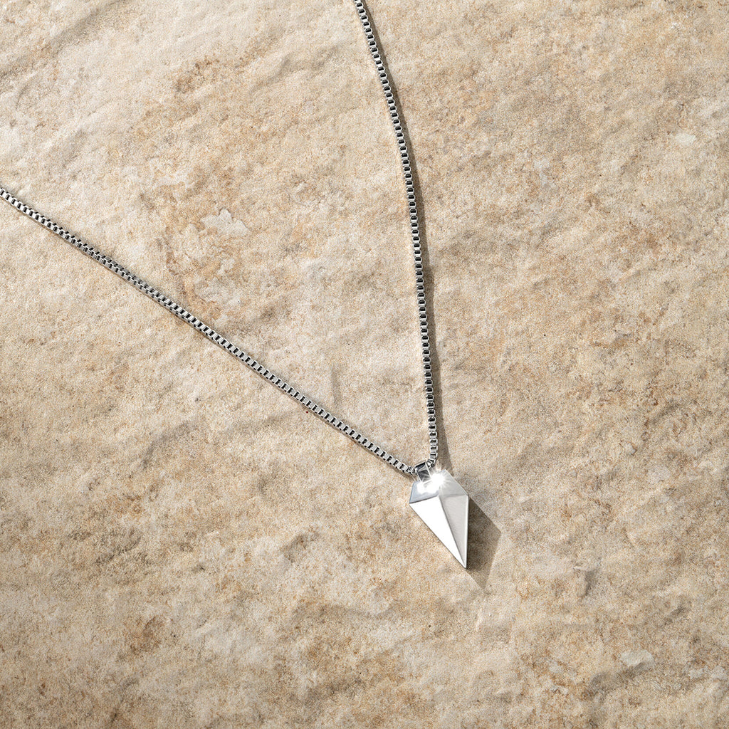 Sculpted Shark Tooth Pendant Necklace | Silver - image 4
