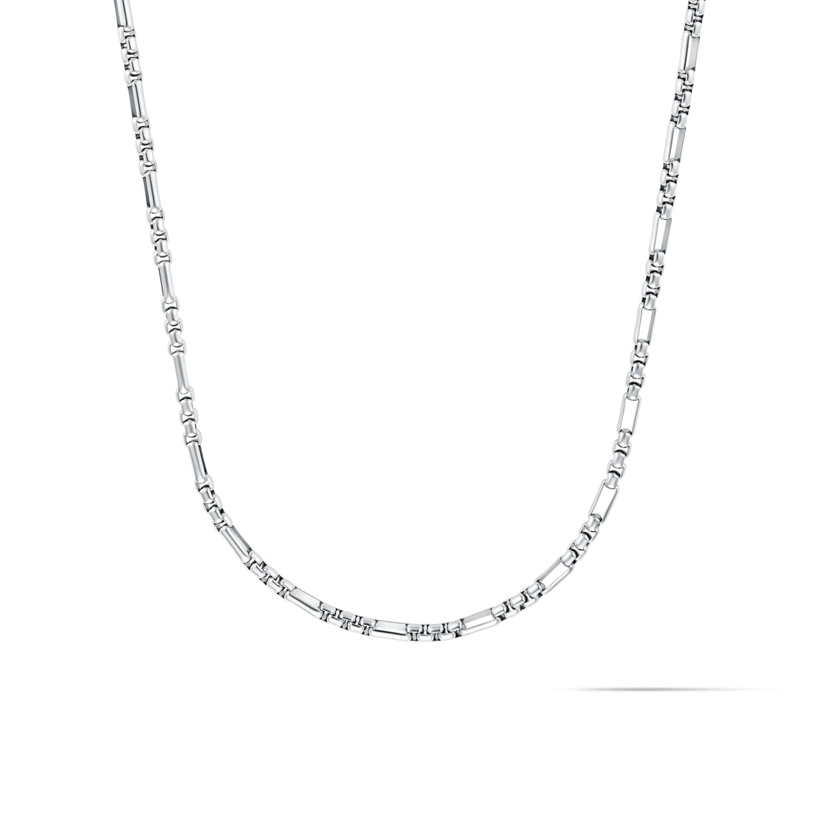 Figaro Box Chain Necklace | Silver - main image