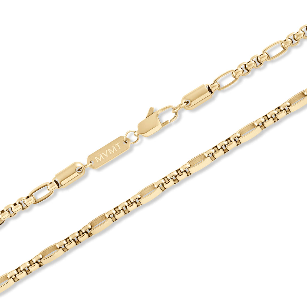Figaro Box Chain Necklace | Gold - image 3