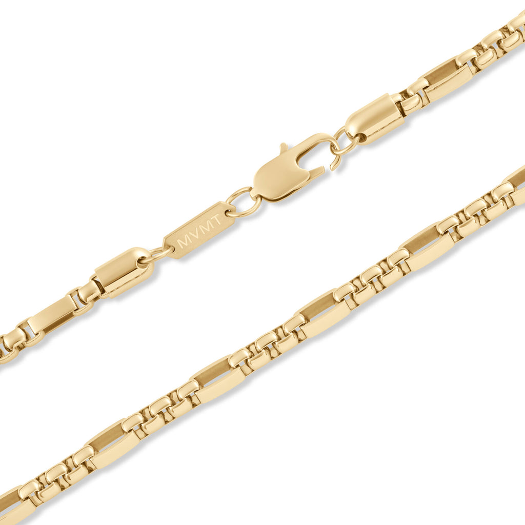 Figaro Box Chain Necklace | Gold - image 3