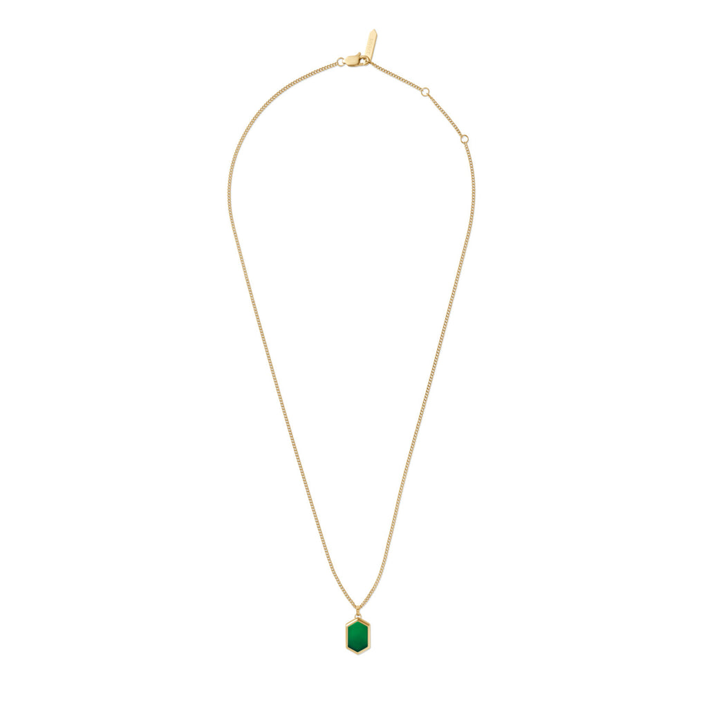 Hex Pendant Necklace | Green Malachite - image 2